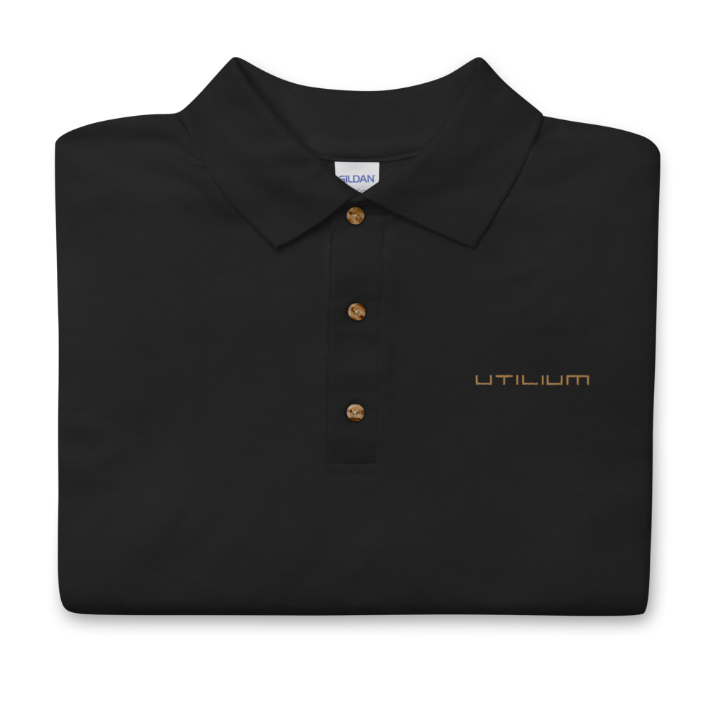 Utilium Embroidered Polo Shirt - Text
