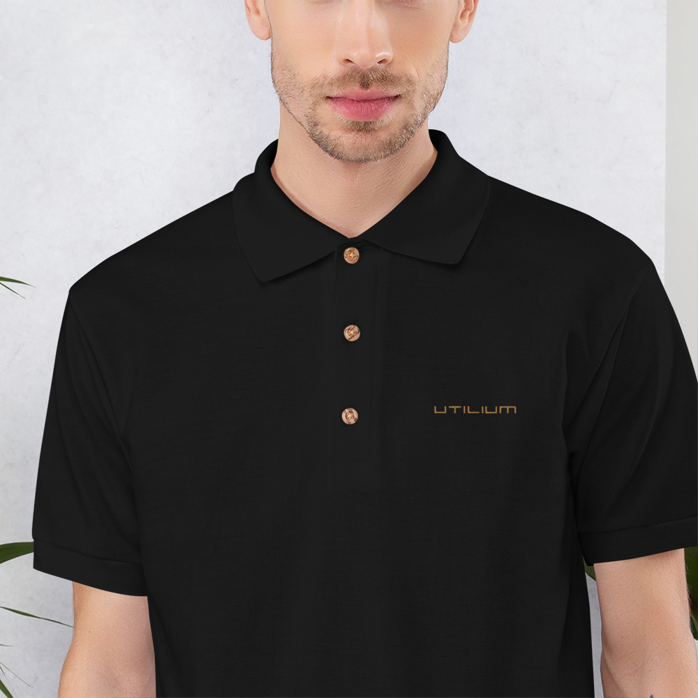 Utilium Embroidered Polo Shirt - Text