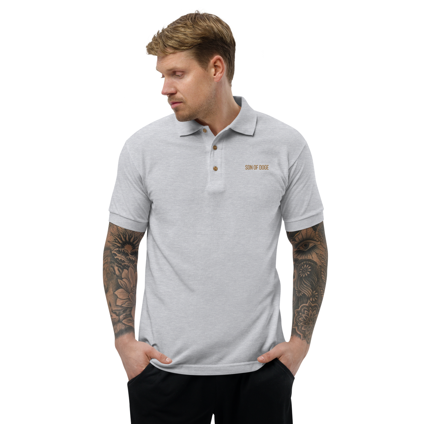 Son Of Doge Men's Embroidered Polo Shirt