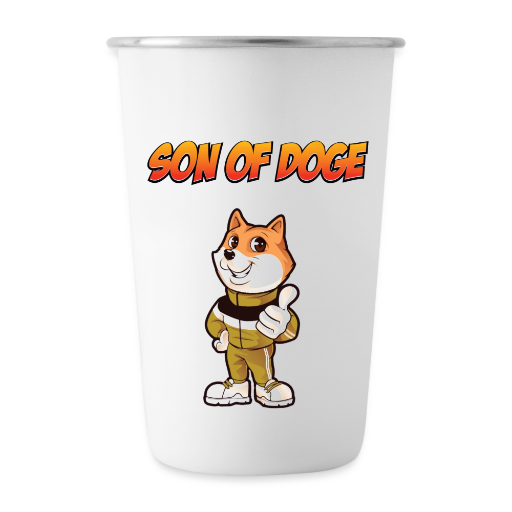 Son Of Doge Stainless Steel Pint Cup - white