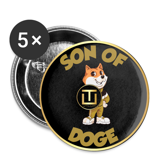 Son Of Doge Buttons large 2.2'' (5-pack) Design 3 - white