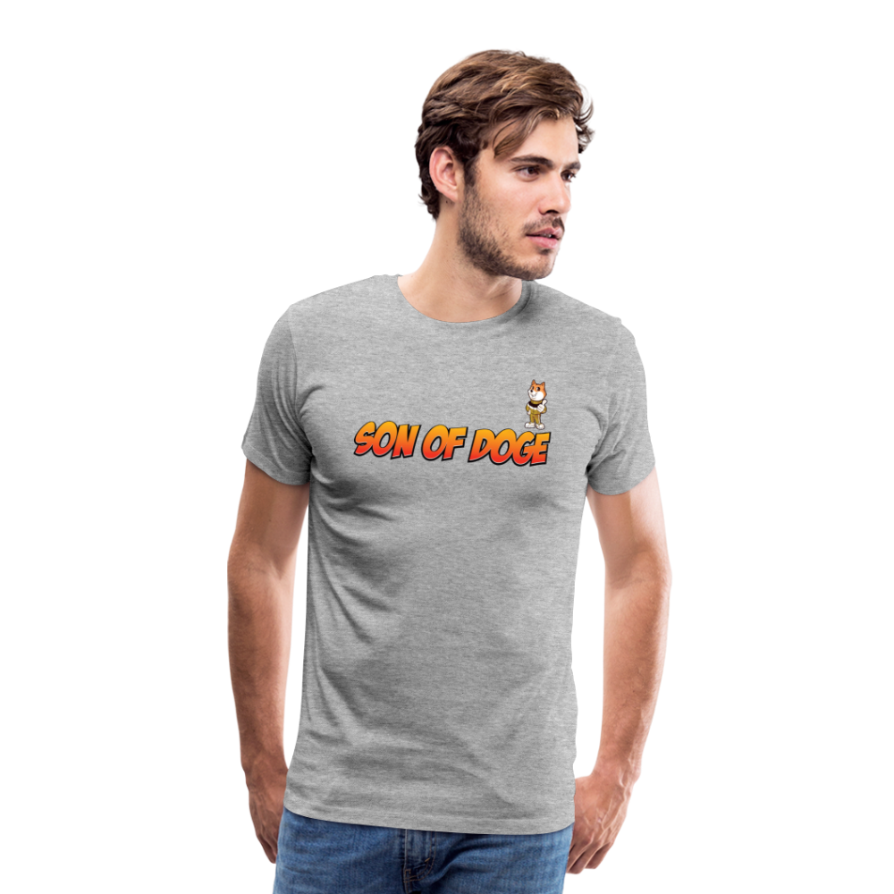 Son Of Doge Men's Premium T-Shirt (font & mascot) - heather gray