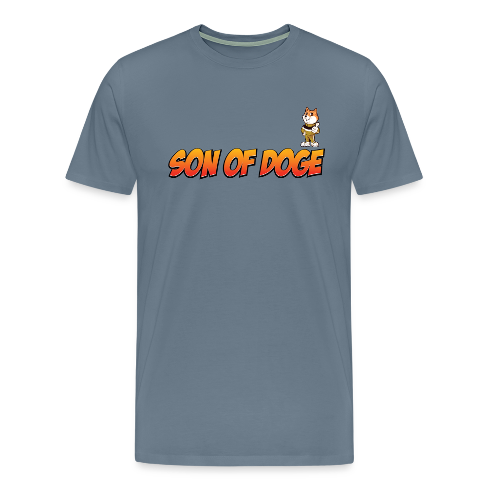 Son Of Doge Men's Premium T-Shirt (font & mascot) - steel blue