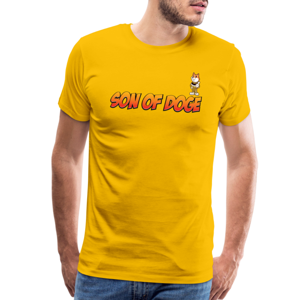 Son Of Doge Men's Premium T-Shirt (font & mascot) - sun yellow