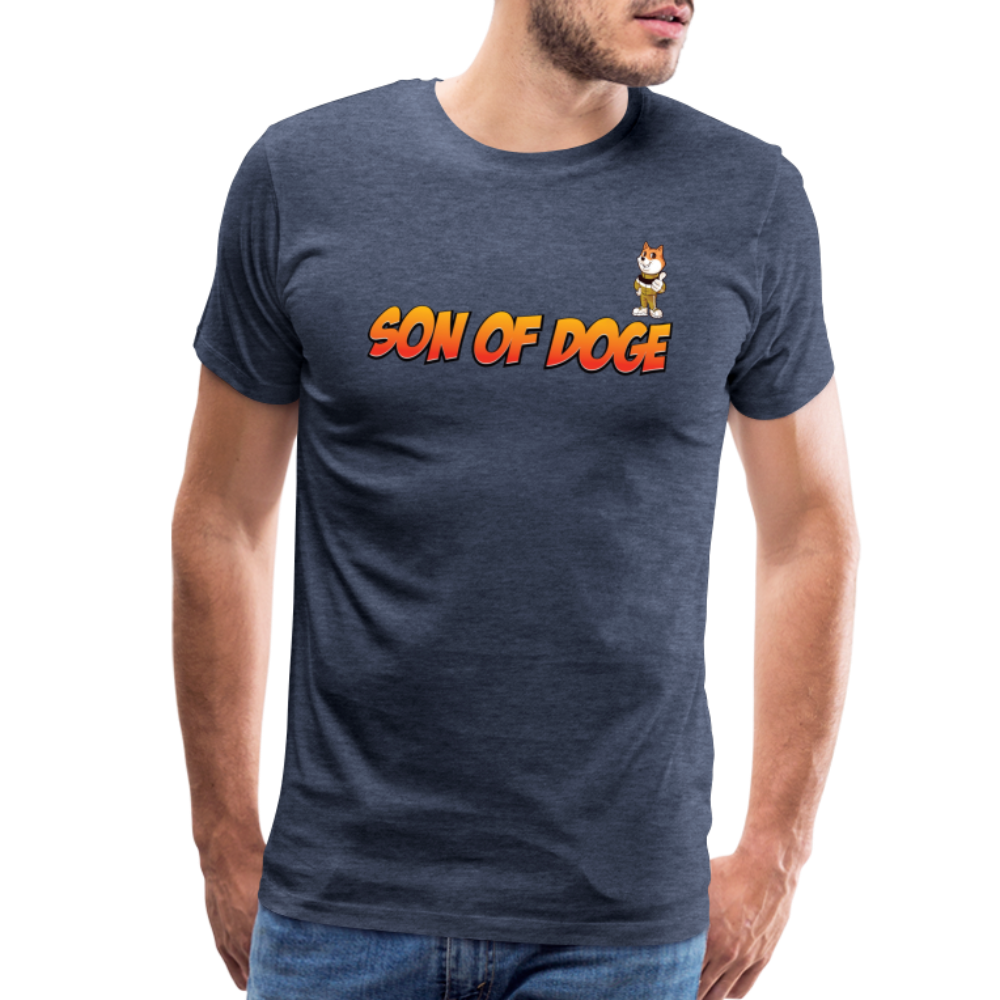 Son Of Doge Men's Premium T-Shirt (font & mascot) - heather blue