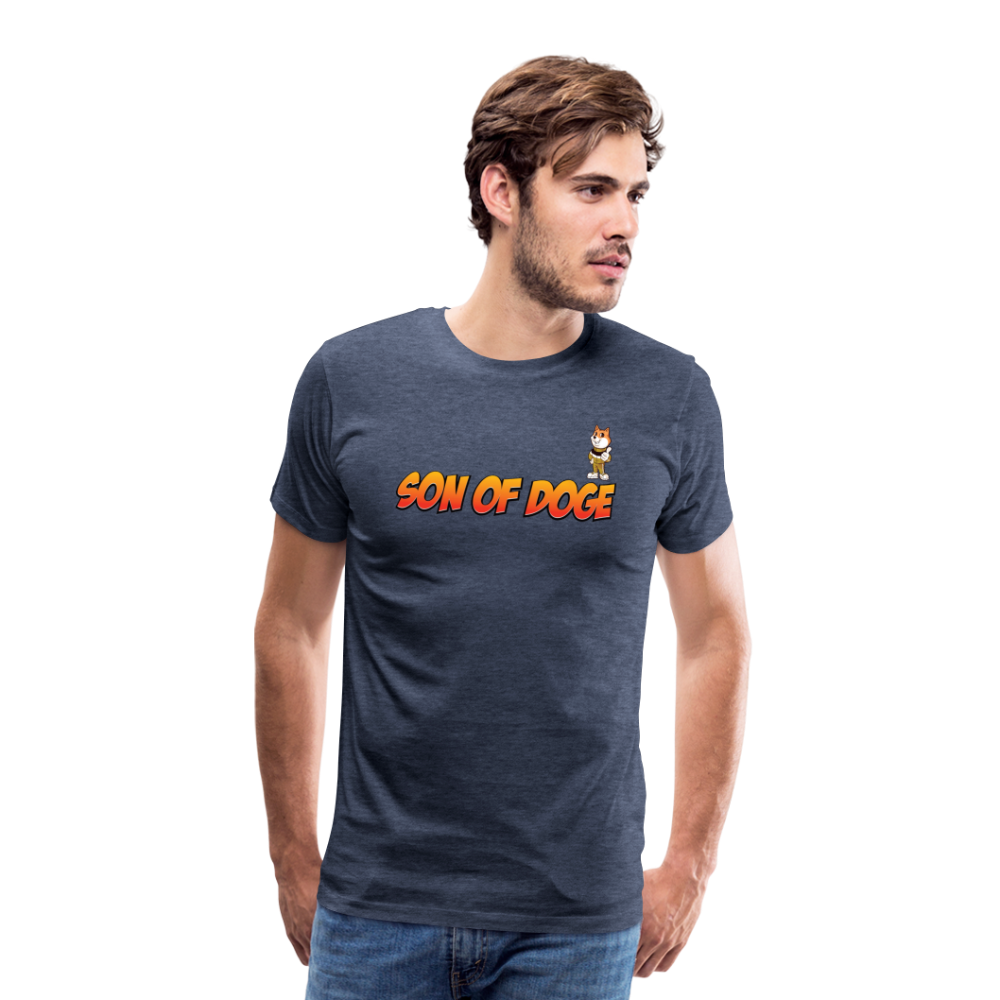 Son Of Doge Men's Premium T-Shirt (font & mascot) - heather blue