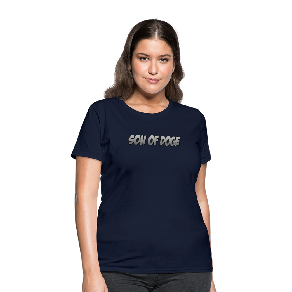 Women's T-Shirt (Grey Print) - navy