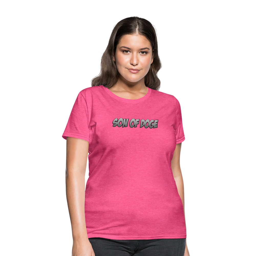 Women's T-Shirt (Grey Print) - heather pink