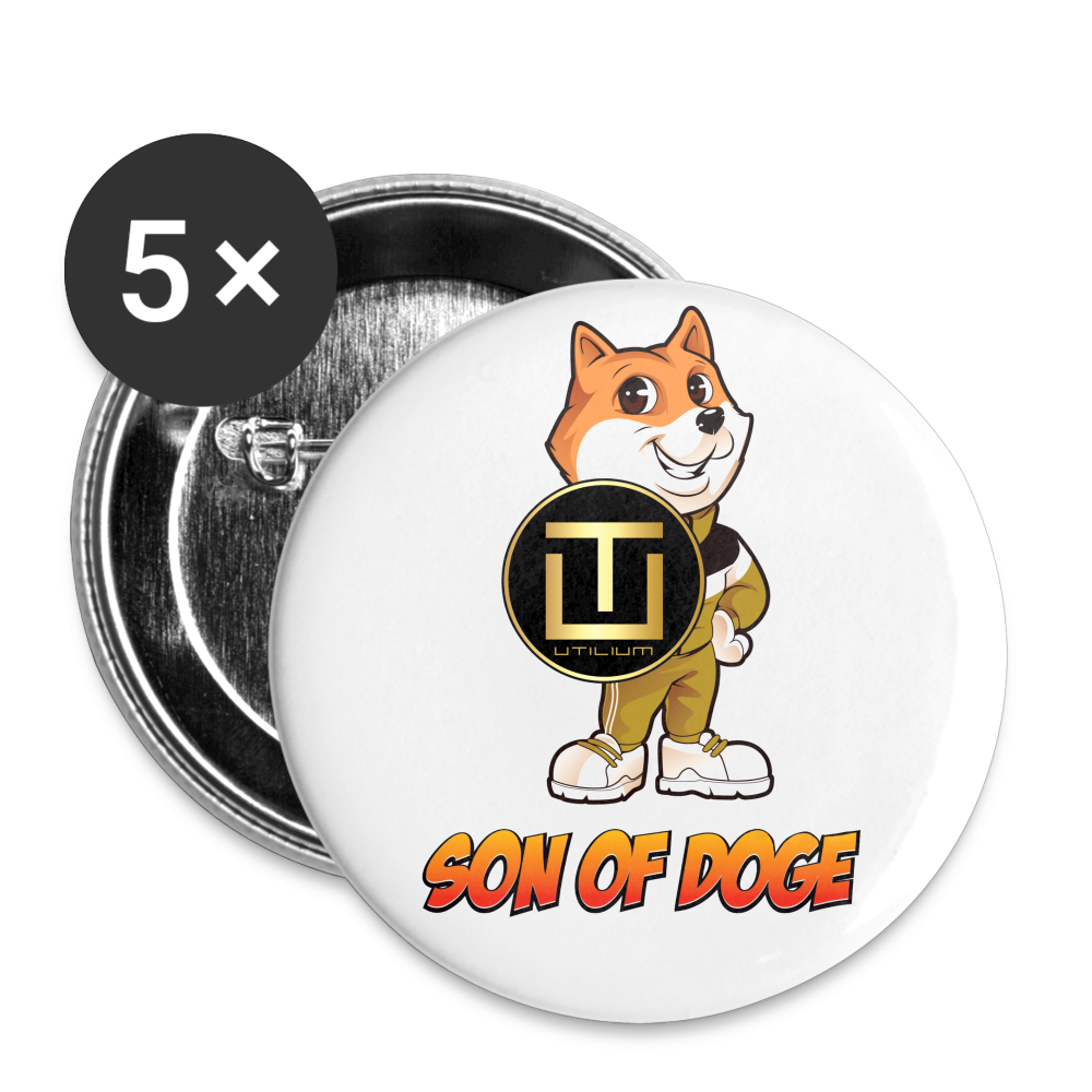 Son Of Doge Buttons large 2.2'' (5-pack) - white