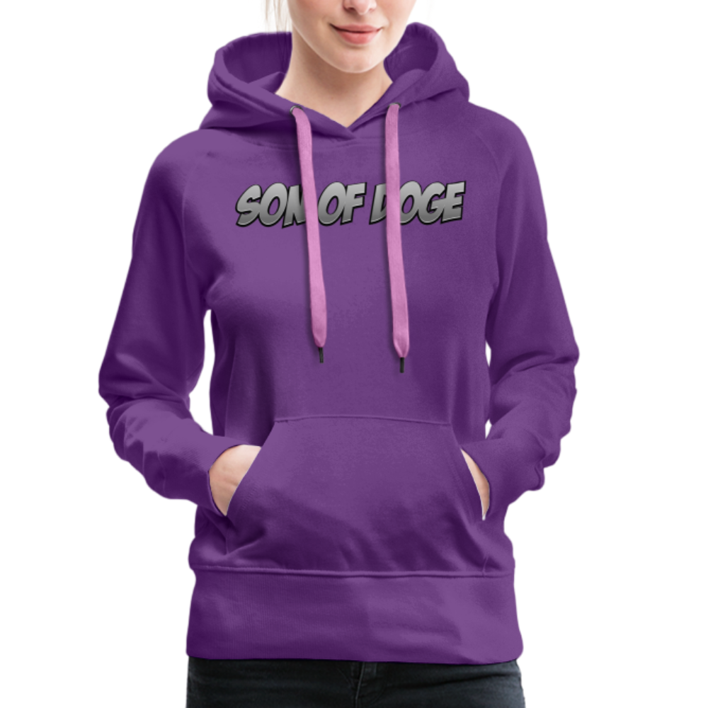 Son Of Doge Women’s Premium Hoodie (Grey Font) - purple