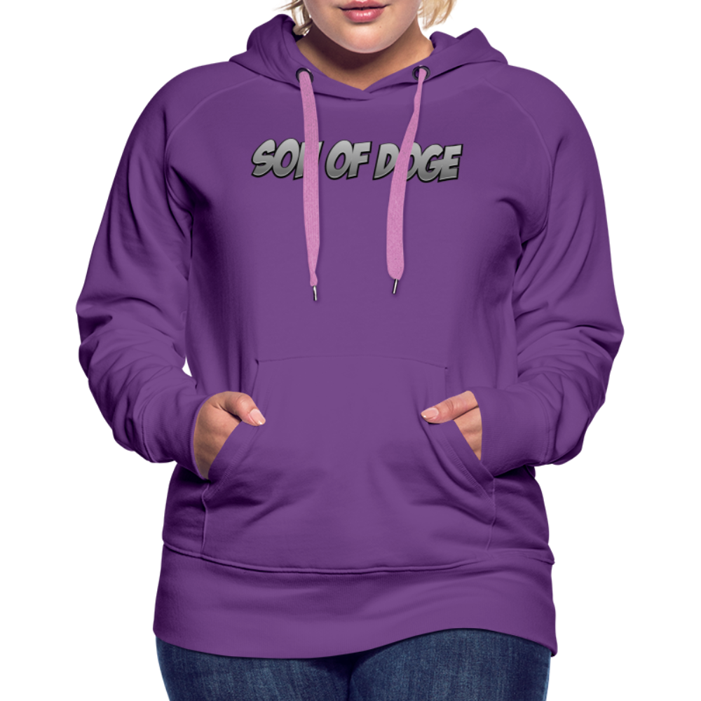 Son Of Doge Women’s Premium Hoodie (Grey Font) - purple