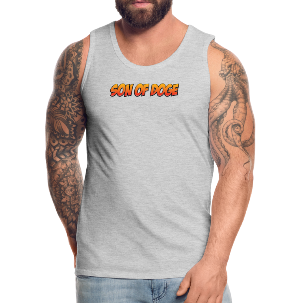 Son Of Doge Men’s Premium Tank / Vest Top (Front & Back Print) - heather gray