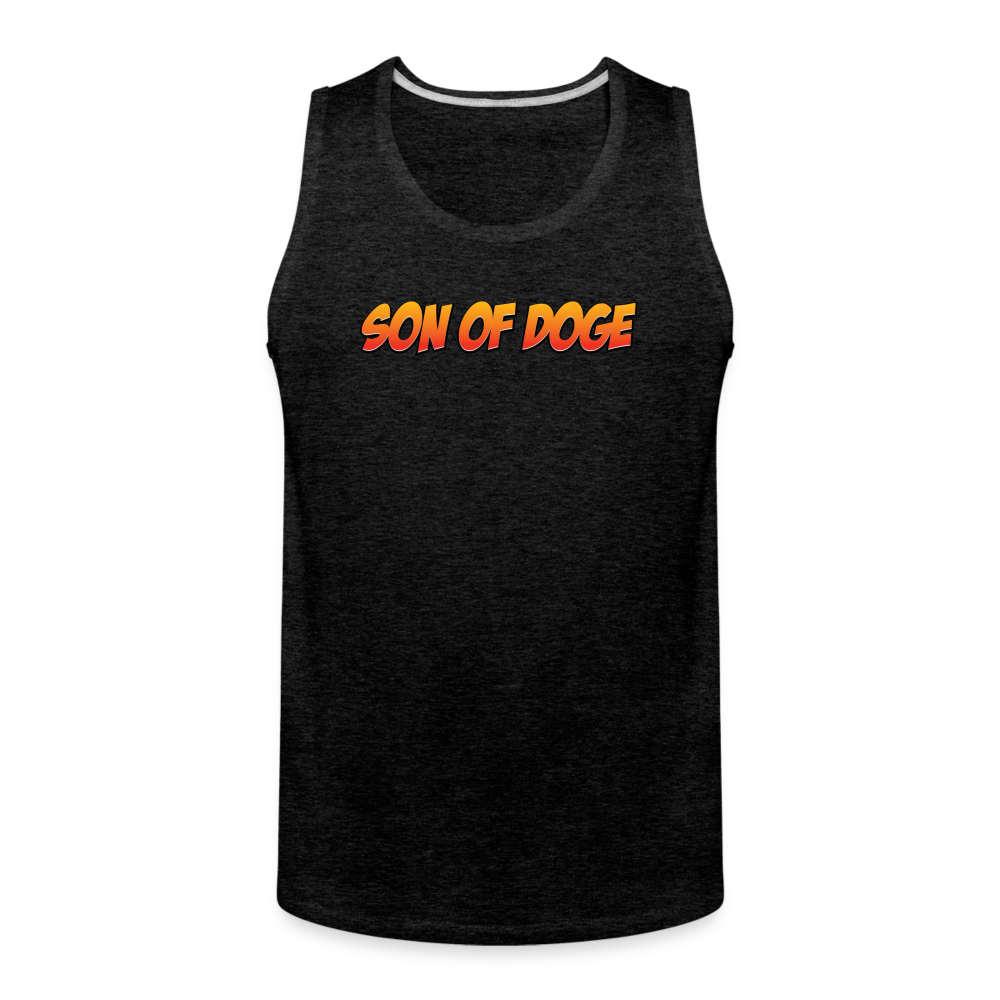 Son Of Doge Men’s Premium Tank / Vest Top (Front & Back Print) - charcoal grey