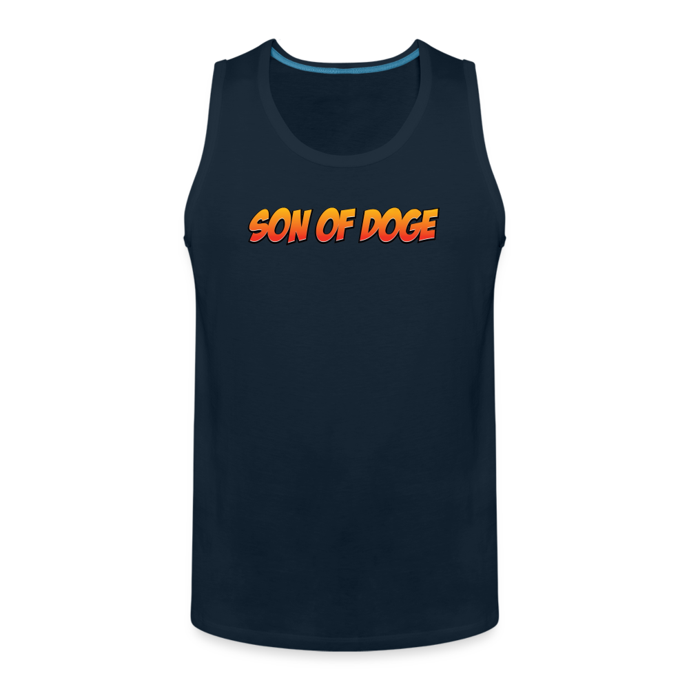 Son Of Doge Men’s Premium Tank / Vest Top (Front & Back Print) - deep navy