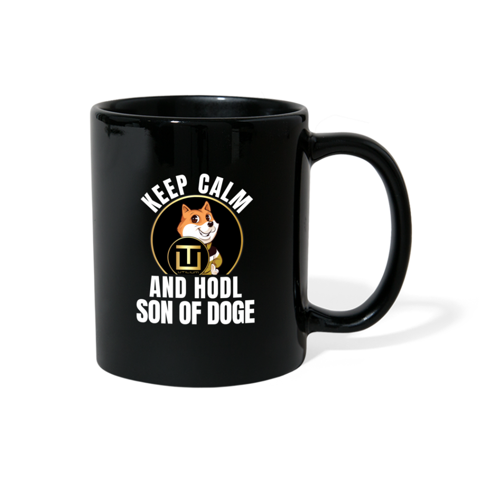Son Of Doge 'Keep Calm & Hodl' Full Black Mug - black