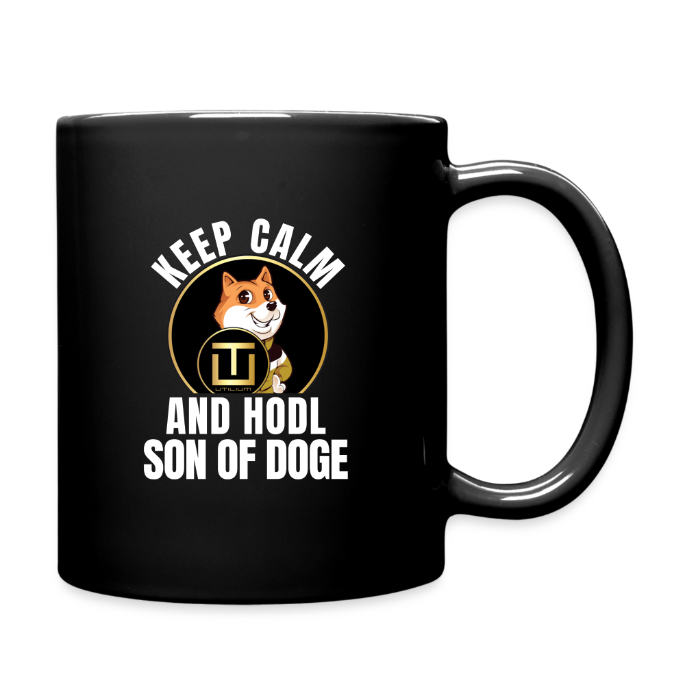 Son Of Doge 'Keep Calm & Hodl' Full Black Mug - black