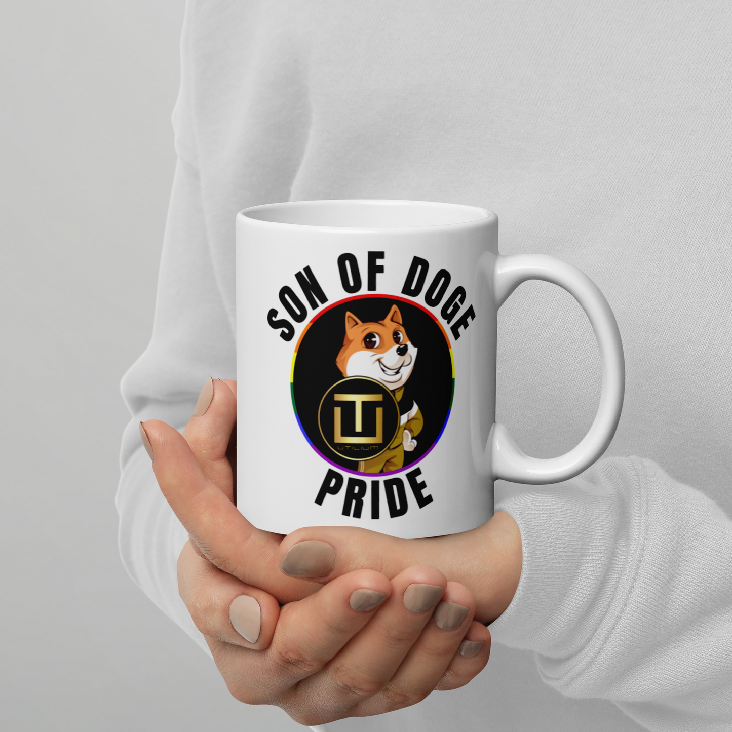 Son Of Doge 'Pride' White glossy mug