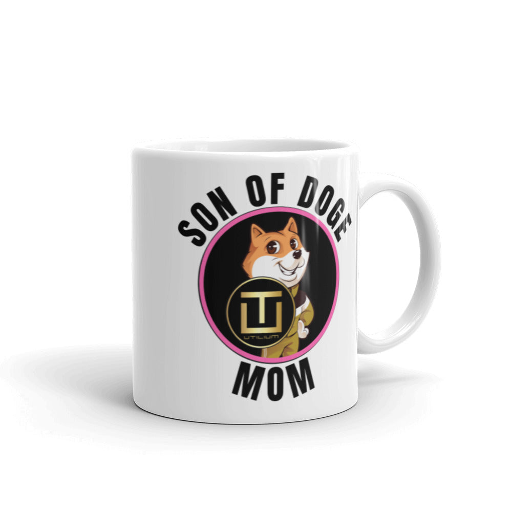 Son Of Doge 'Mom' White glossy mug