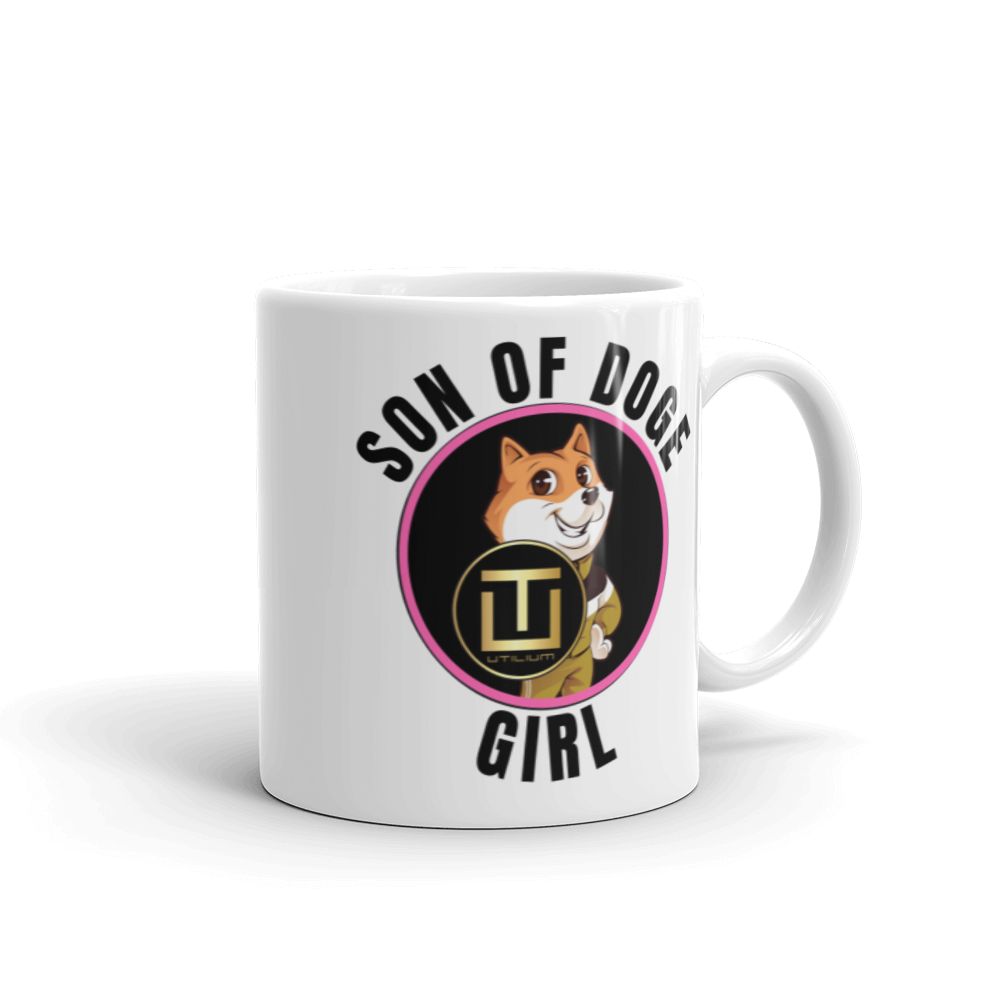 Son Of Doge 'Girl' White glossy mug