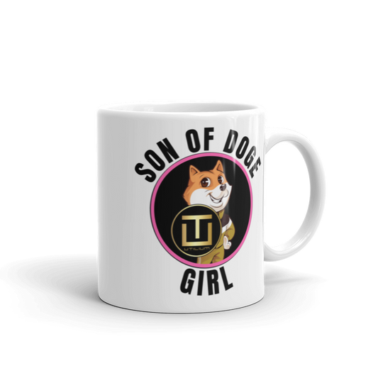 Son Of Doge 'Girl' White glossy mug