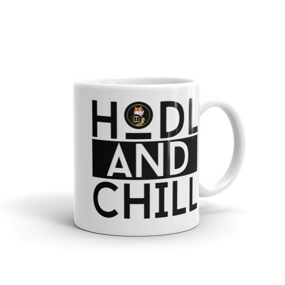 Son Of Doge 'Hodl And Chill' White glossy mug