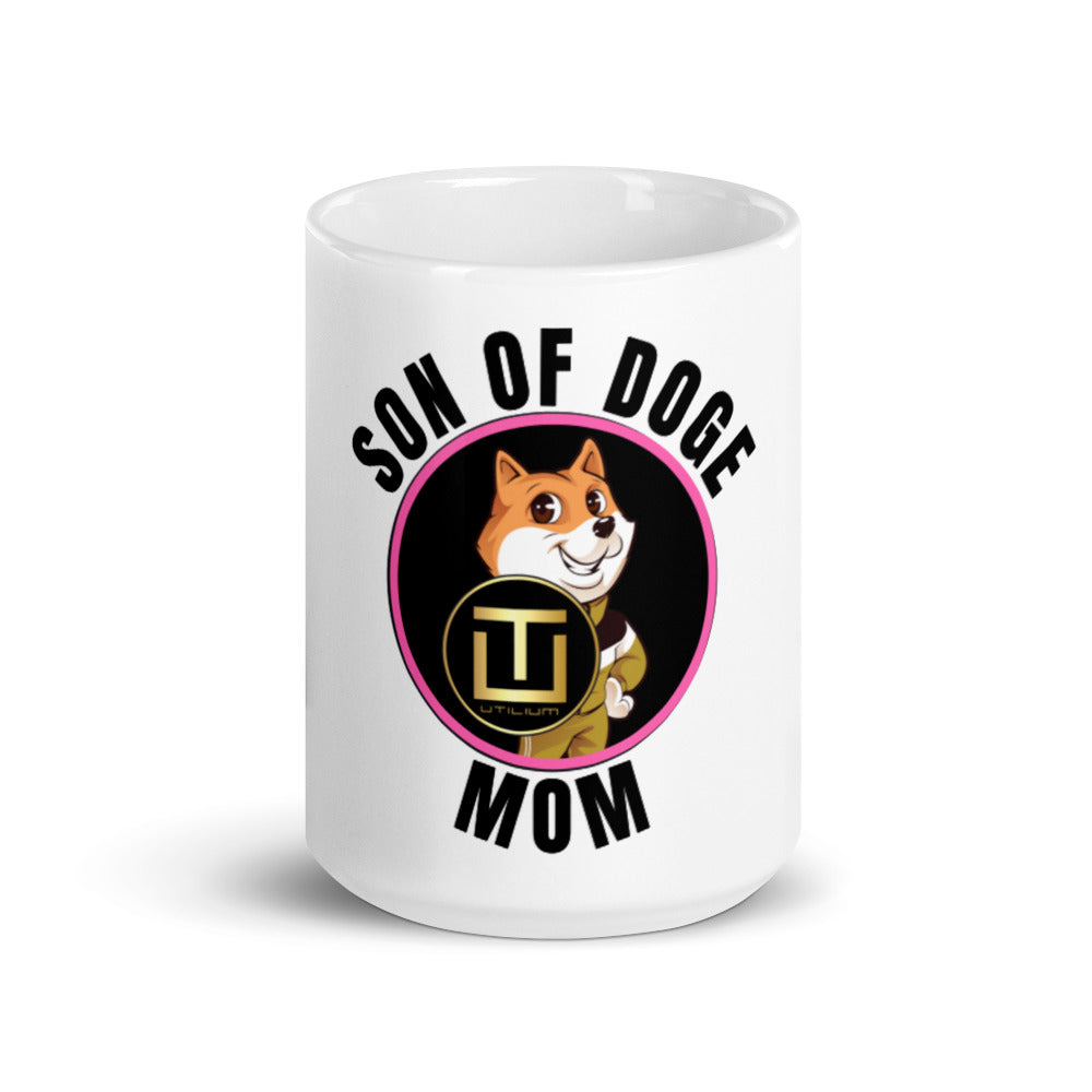 Son Of Doge 'Mom' White glossy mug