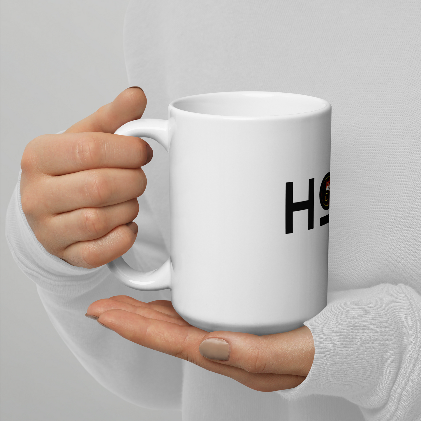 Son Of Doge 'I Tried To Tell You - Hodl' White glossy mug
