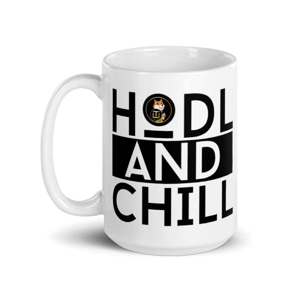 Son Of Doge 'Hodl And Chill' White glossy mug