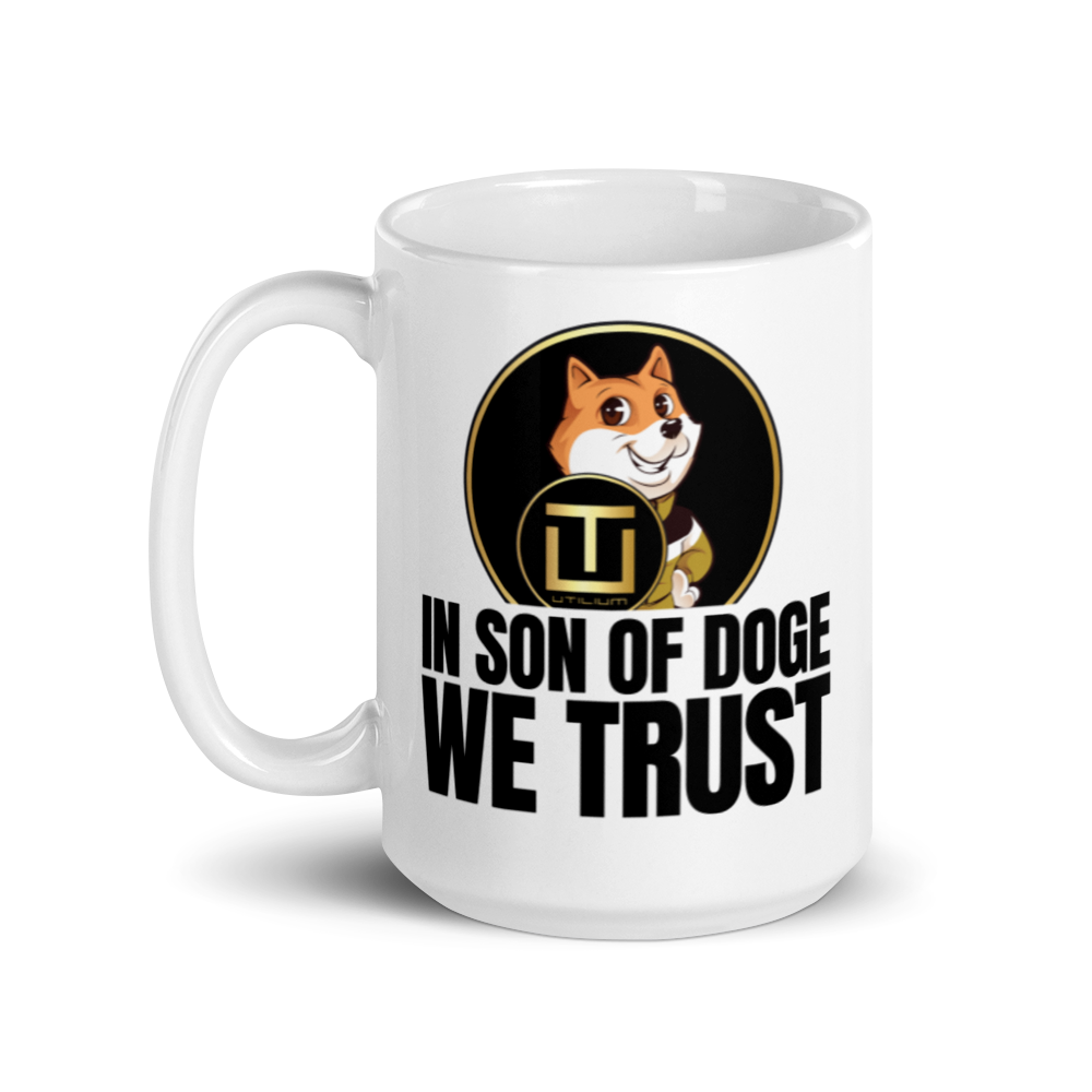 'In Son Of Doge We Trust' White glossy mug