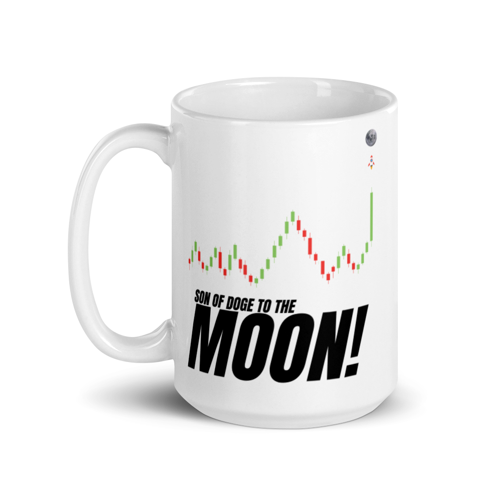 Son Of Doge 'To The Moon' White glossy mug