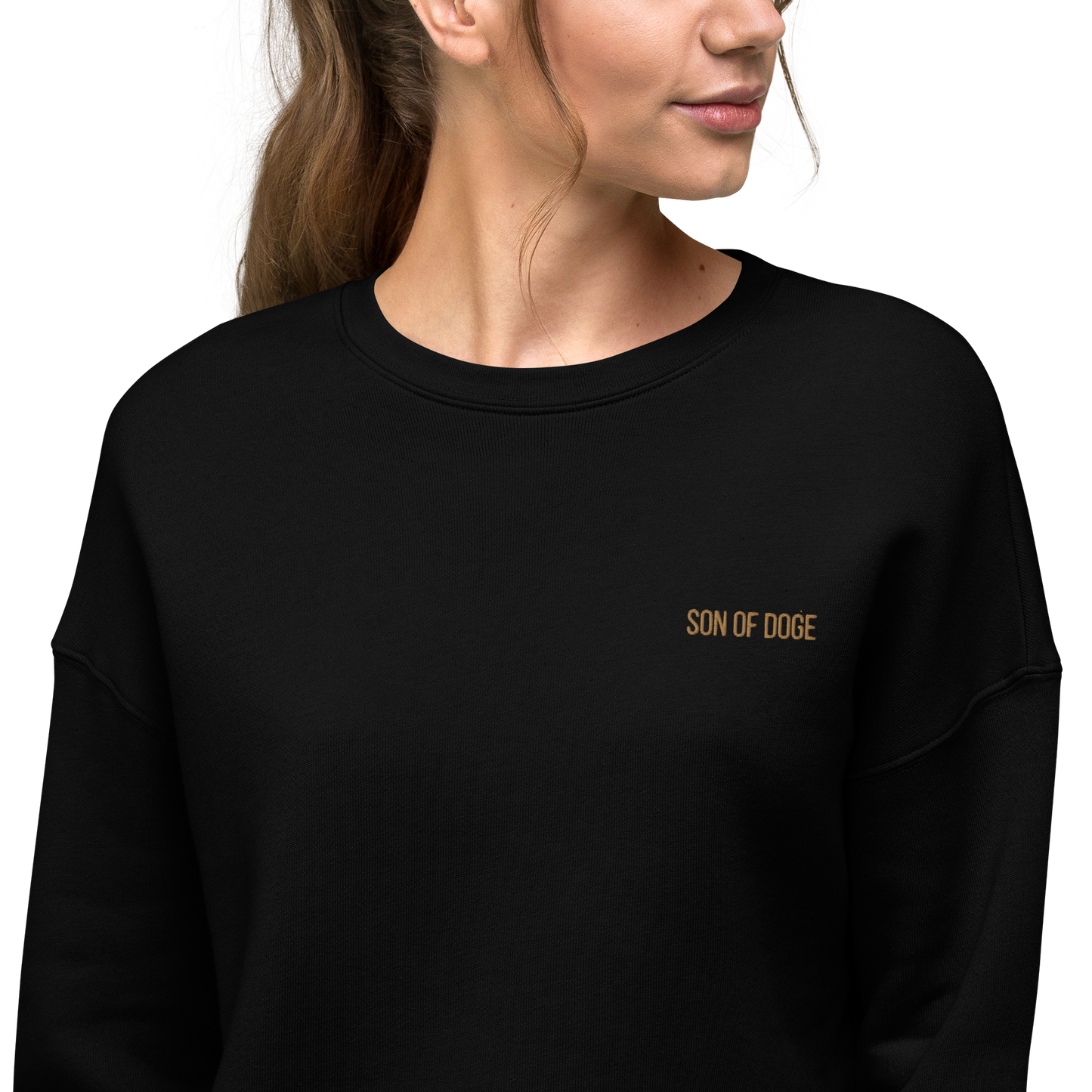 Son Of Doge Crop Sweatshirt (gold embroider)